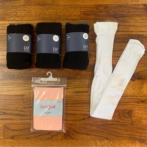 Girls Stockings Tights Pantyhose 5 Pc. Bundle
White GUC
Pink NWT 
3 Black NWT
